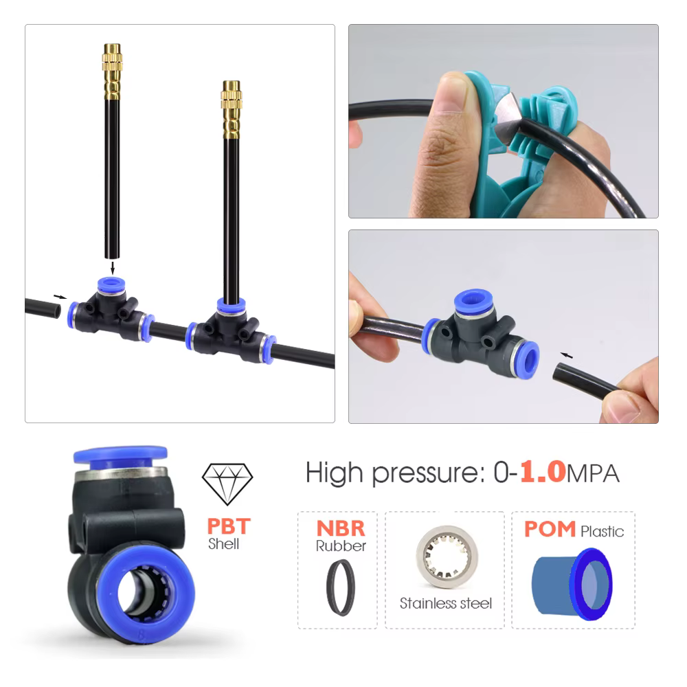 360 ° Système d'arrosage par pulvérisation en laiton Flexible, réglage à rotation libre, pompe de