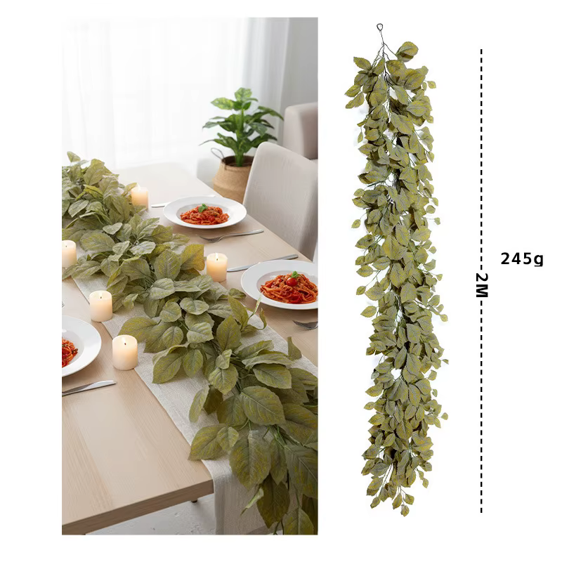 Plantes vertes artificielles en soie, 2m, feuilles d'eucalyptus, vigne, décoration de jardin, Simula