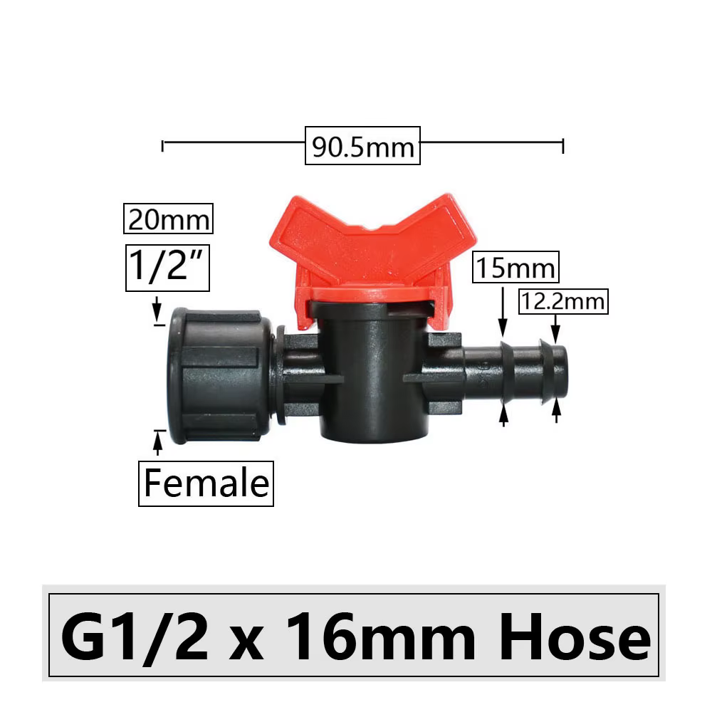 Mini Valve barbelée pour tuyau de jardin, connecteurs barbelés avec filetage de 1/2 3/4 pouces, racc