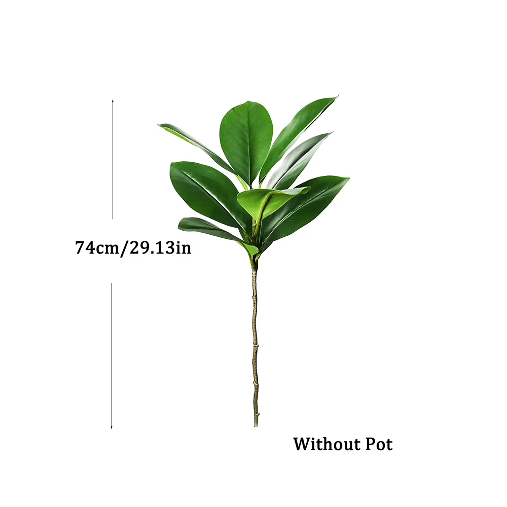 Arbre en caoutchouc artificiel de 74-140 cm, plantes artificielles en ficus, feuilles de banian en p