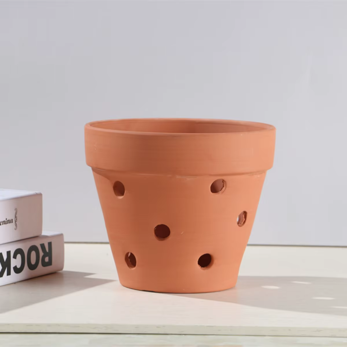 Pots d'orchidées en terre cuite avec trous, jardinière en argile pour le rempotage, petits pots de f
