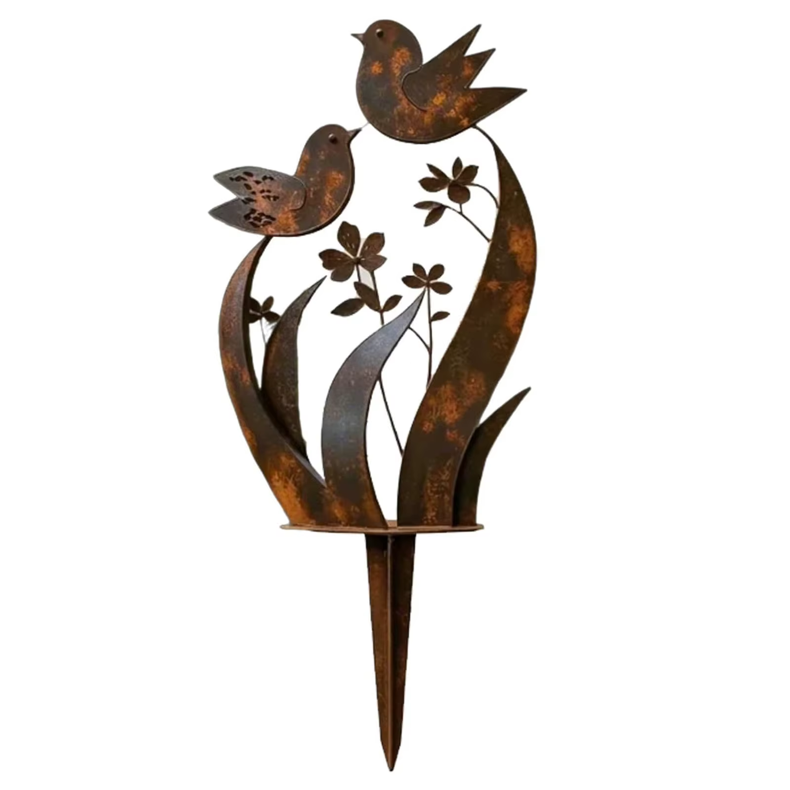 Décorations florales en fer forgé à insérer dans le sol, style campagnard, pour jardin, branches, oi