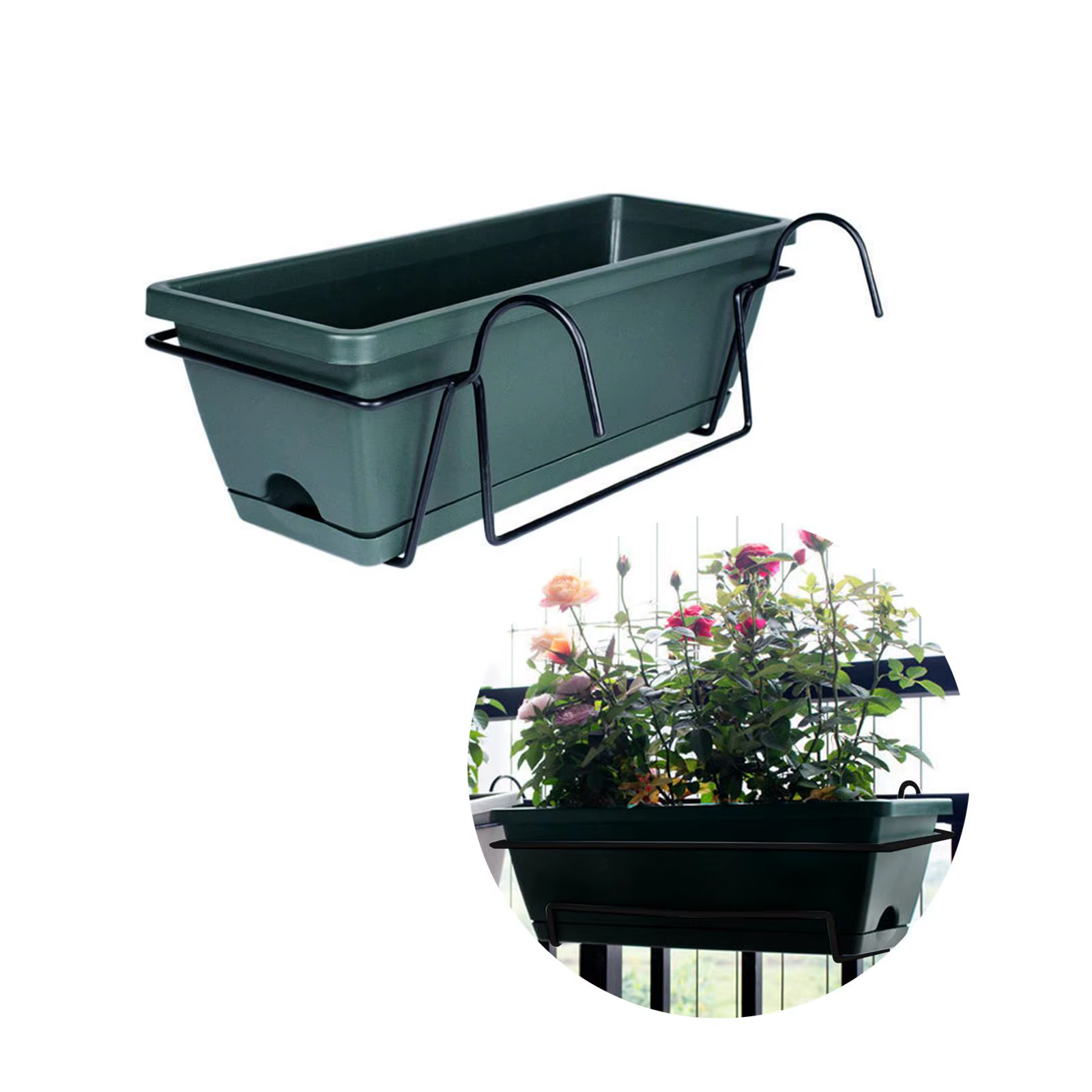 Jardinière suspendue pour balcon, garde-corps, panier de plantes, clôture, décoration de maison, boî