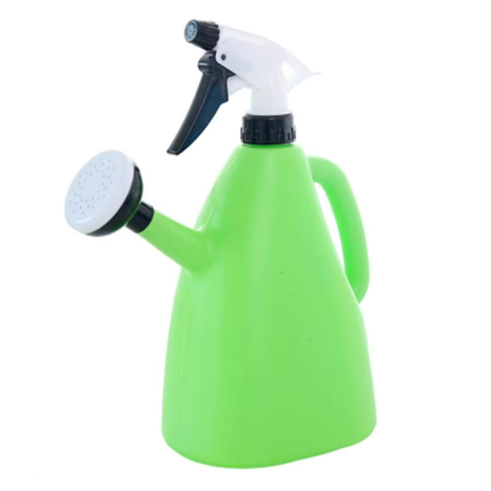 Arrosoir 2 en 1 en plastique avec pulvérisateur à pression réglable pour plantes de jardin et fleurs