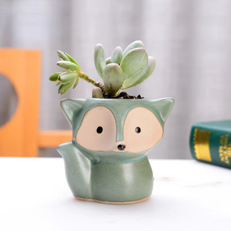 Pot de plantes en forme de renard en céramique, Micro Mini plantes succulentes en Pot, petits Pots d