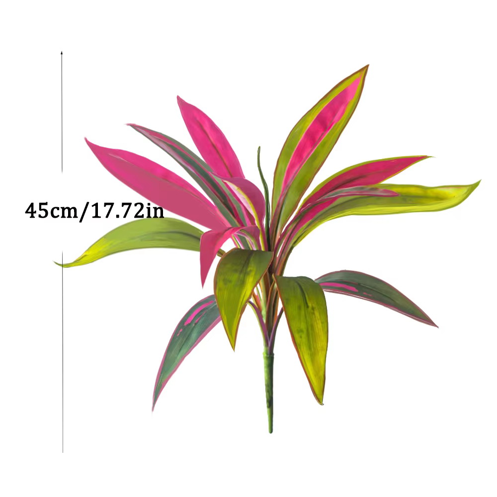 45 cm 17 feuilles artificielles Dracaena arbre fausses plantes de palmier tropicales plantes arbuste