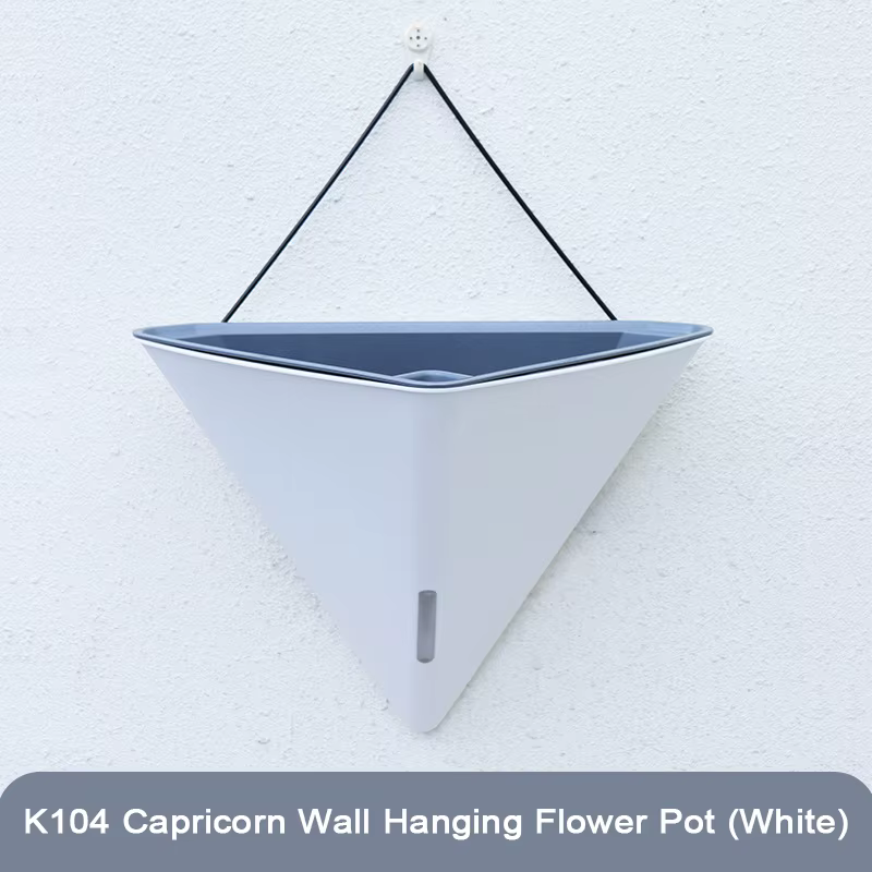 Pots de fleurs muraux triangulaires à la mode, bassin suspendu auto-arrosage pour plantes, pot de fl