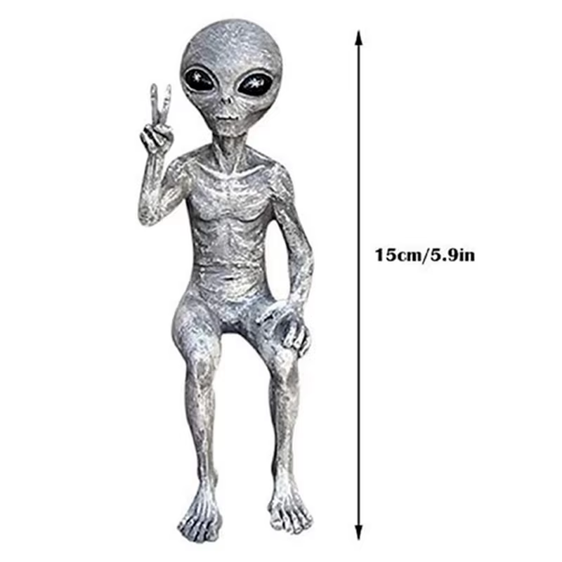 Statue de jardin en résine, ornements extraterrestres pour espace extérieur, décoration de maison, c