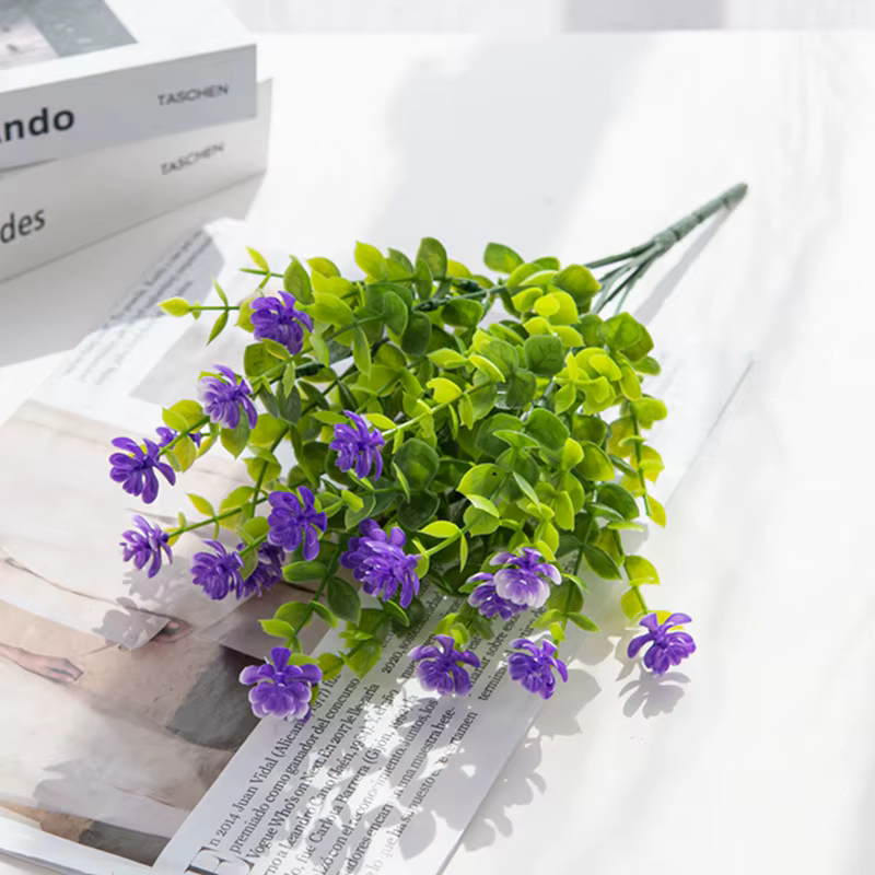 Artificielle Fleurs En Plastique Faux Eucalyptus Plante Mariage nuptiale bouquet De Noël Décor Vase 