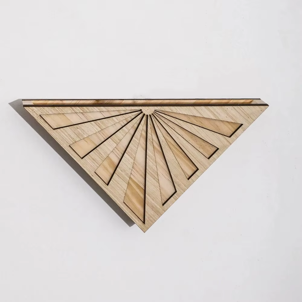 Support de plante mural triangulaire en bois moderne, pot à fleurs géométrique décoratif minimaliste