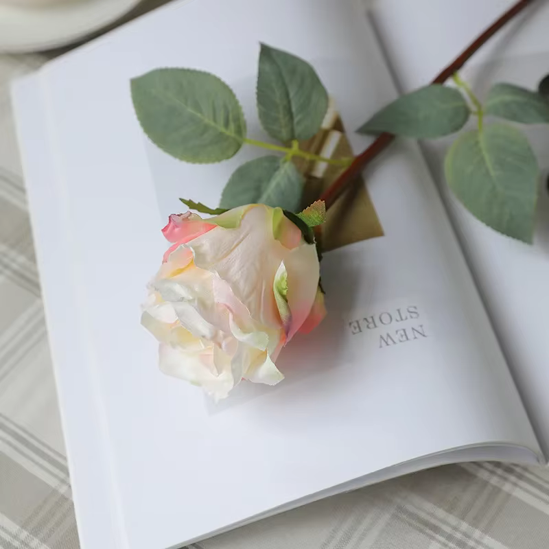Bouquet de roses artificielles princesse à bord chargé Vintage, 43CM, décoration de salon et de mais