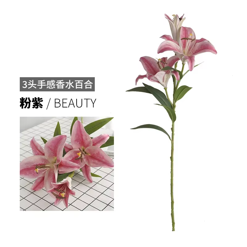 Bouquets de fleurs artificielles avec 3 grands parfums CAN ies, décoration de mariage avec vase, déc
