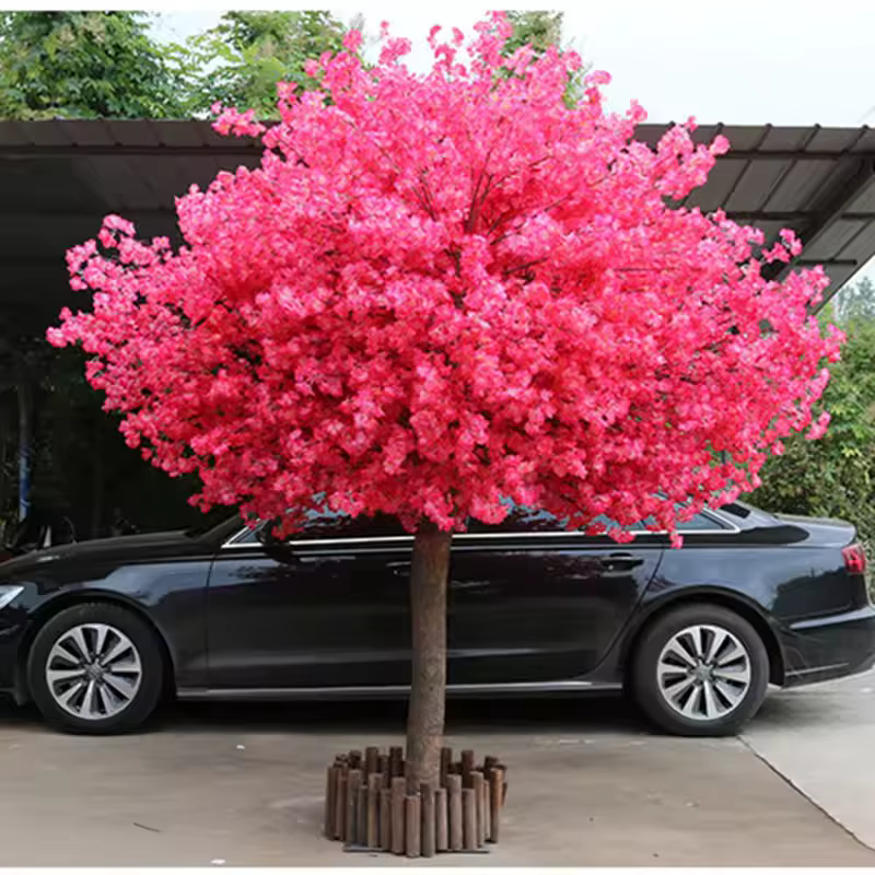 Décoration florale artificielle haut de gamme: arbre à fleurs de cerisier