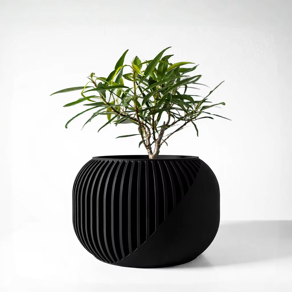 Pot à plantes moderne et minimaliste imprimé en 3D - Pot à fleurs biodégradable pour la décoration de la maison