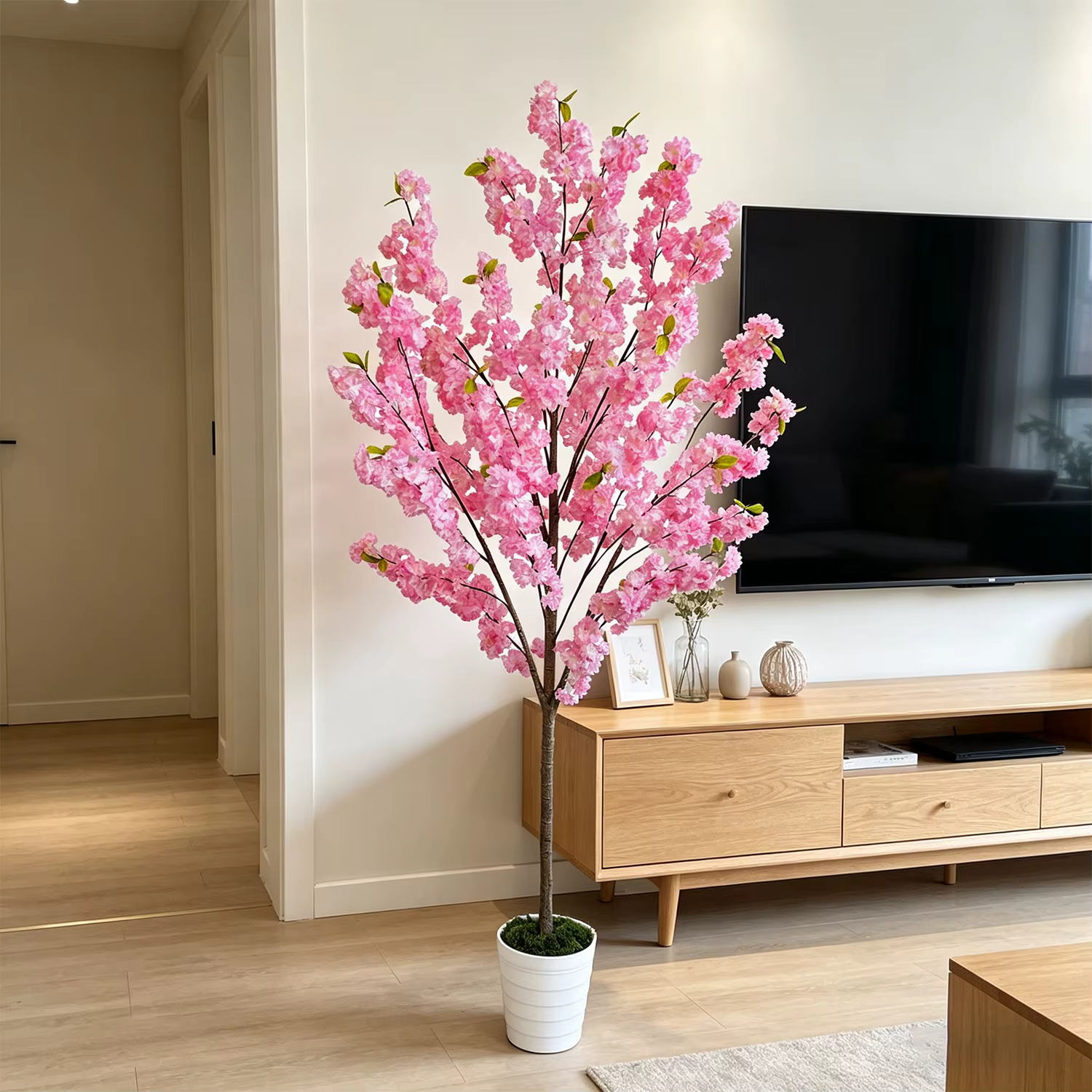 Arbre artificiel de cerisier rose de 1