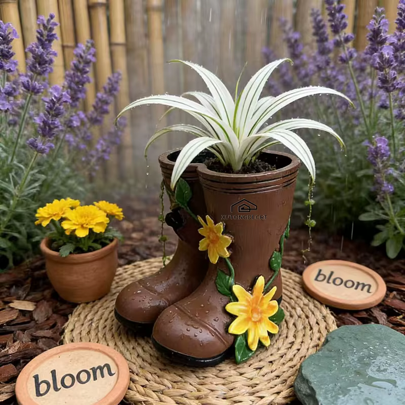 Pot de fleurs créatif en forme de bottes de pluie