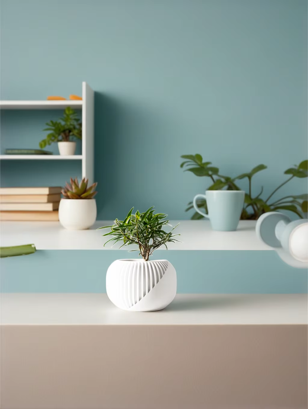 Pot à plantes moderne et minimaliste imprimé en 3D - Pot à fleurs biodégradable pour la décoration de la maison
