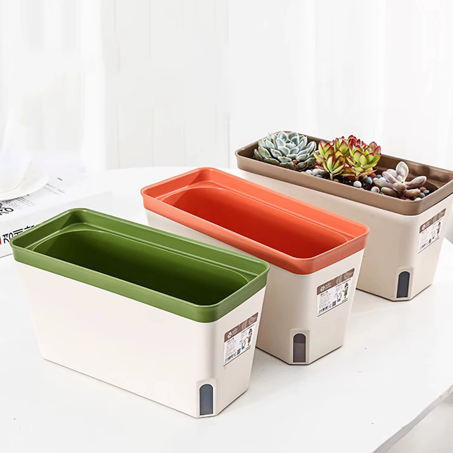 User inière rectangulaire décorative pour plantes d'intérieur