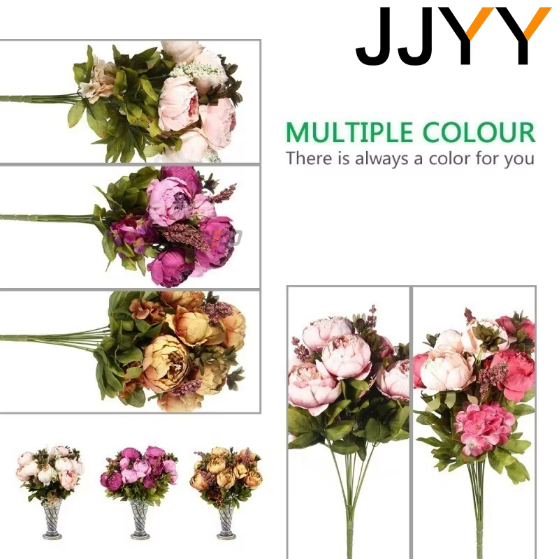 JJYY Bouquet de fleurs artificielles 13 têtes