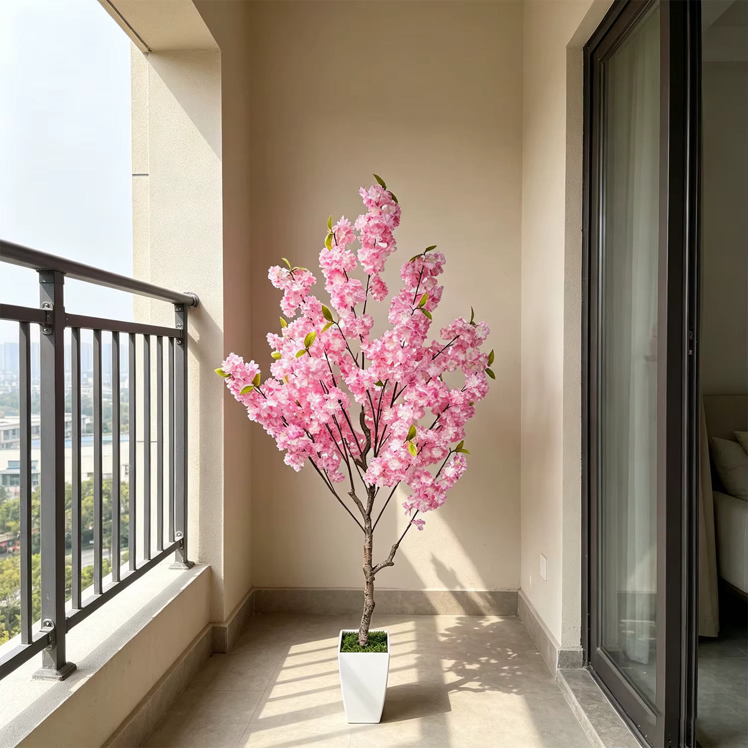 Arbre artificiel de cerisier rose de 1