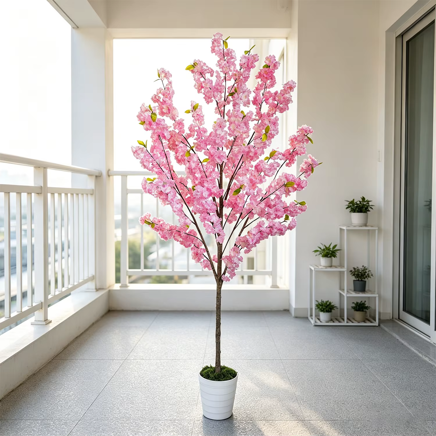 Arbre artificiel de cerisier rose de 1