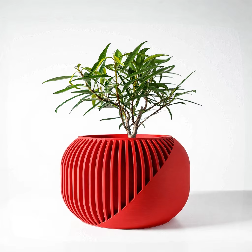 Pot à plantes moderne et minimaliste imprimé en 3D - Pot à fleurs biodégradable pour la décoration de la maison