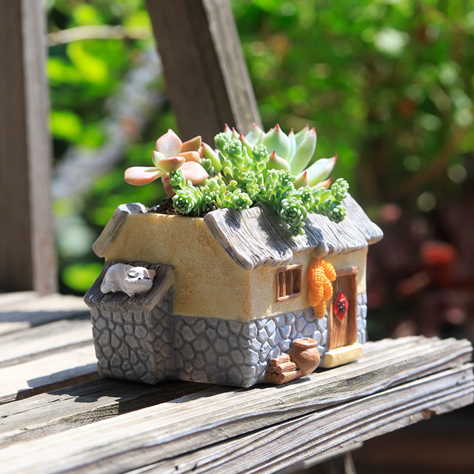 Pot de fleurs sculptural pour plantes d'intérieur et d'extérieur avec drainage