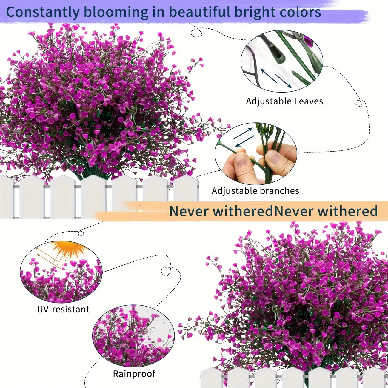 12 bouquets de fleurs artificielles d'extérieur