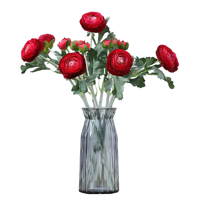 Tiges de fleurs artificielles de renoncule