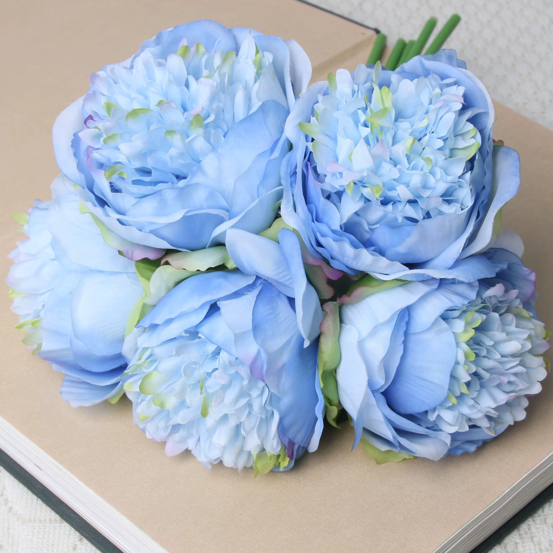 5 gros têtes 11 cm de diamètre Rose pivoine fleurs artificielles Bouquet fausse fleur pour la maison mariée décoration
