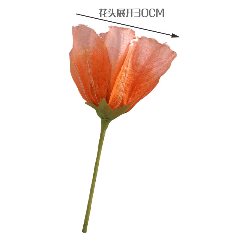 Fleur de coquelicot artificielle géante en lin
