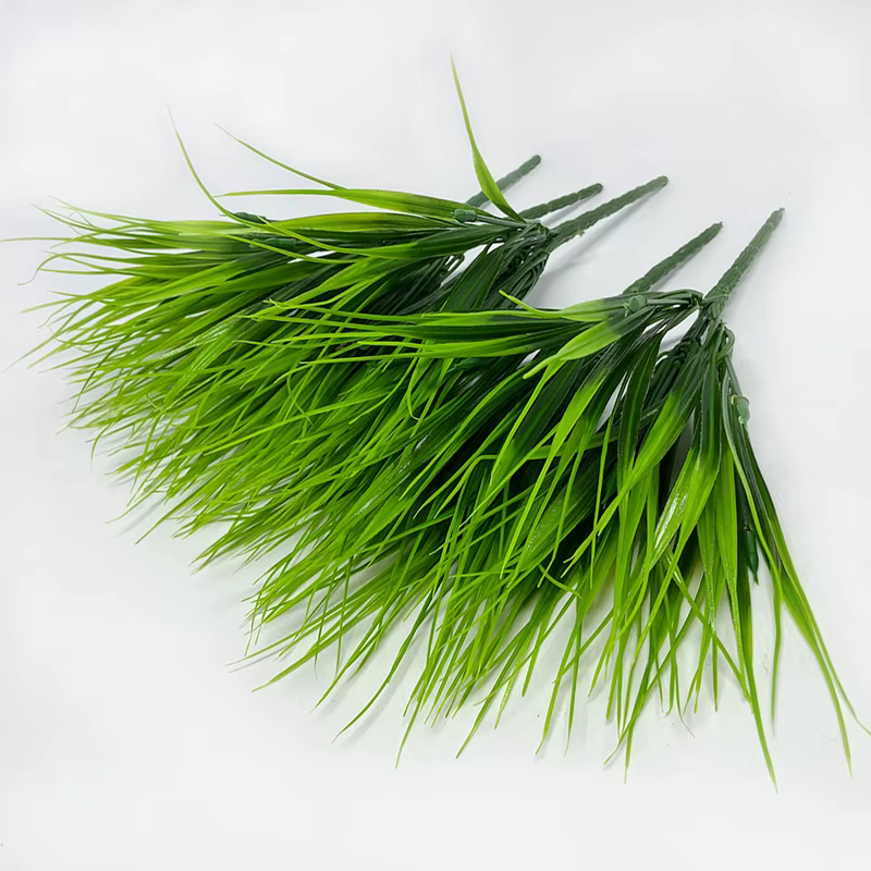 Plante d'herbe artificielle en plastique à 7 branches