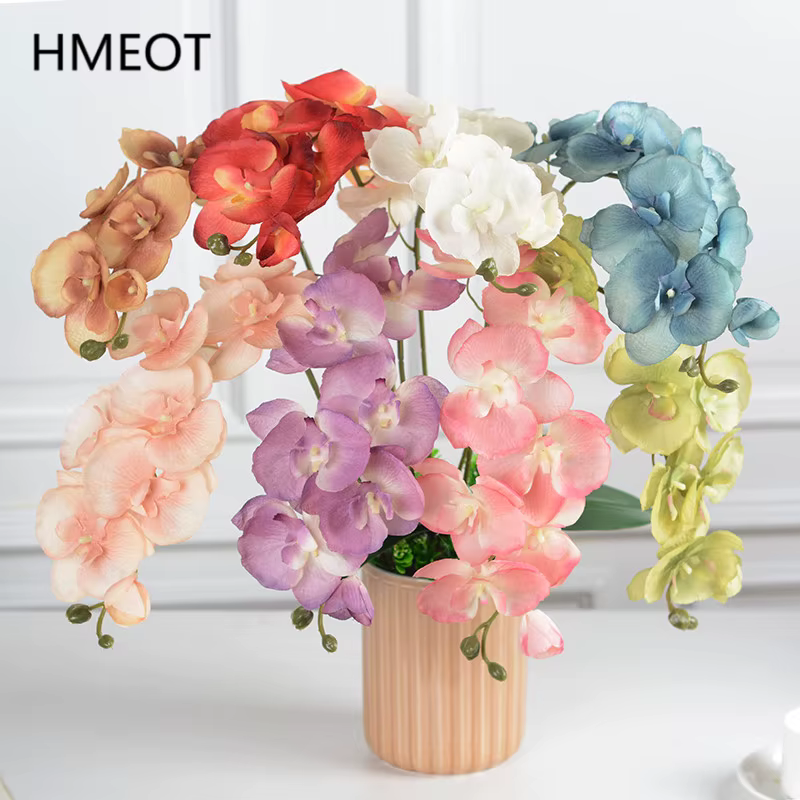 Fleurs artificielles 8 têtes de branches d'orchidées