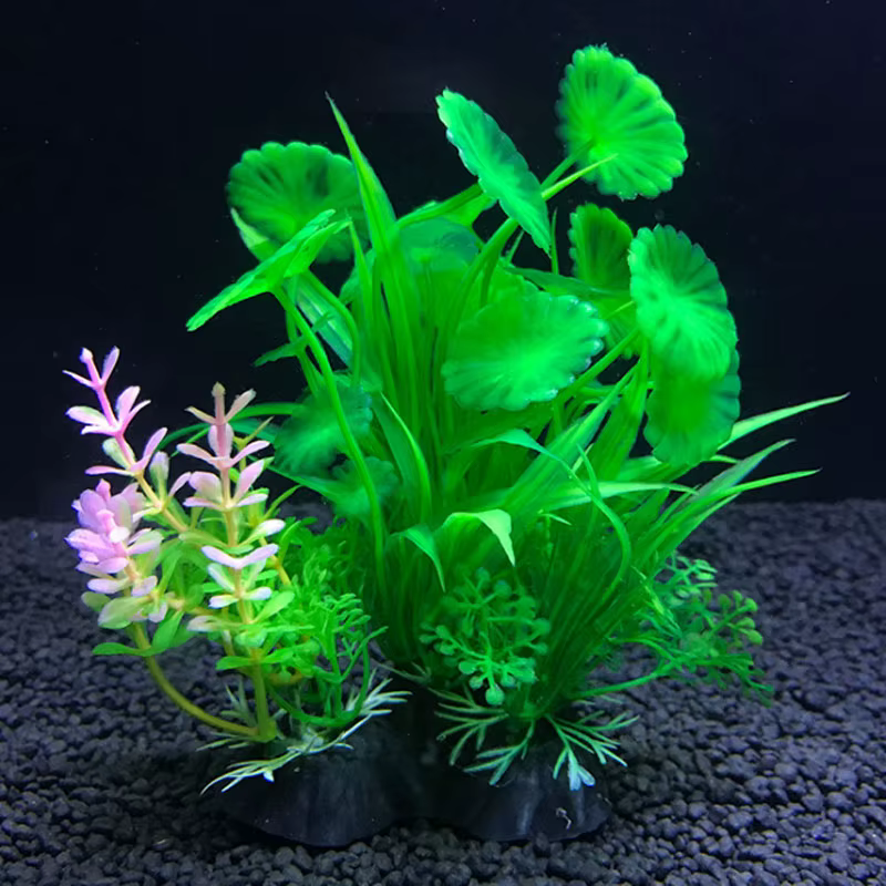 12 Sortes Plantes Décoratives Artificielles pour Aquarium Ornement pour Mauvaises Herbes d'Eau Plante Aquatique Réservoir de Poisson Accessoires de Décoration 14cm