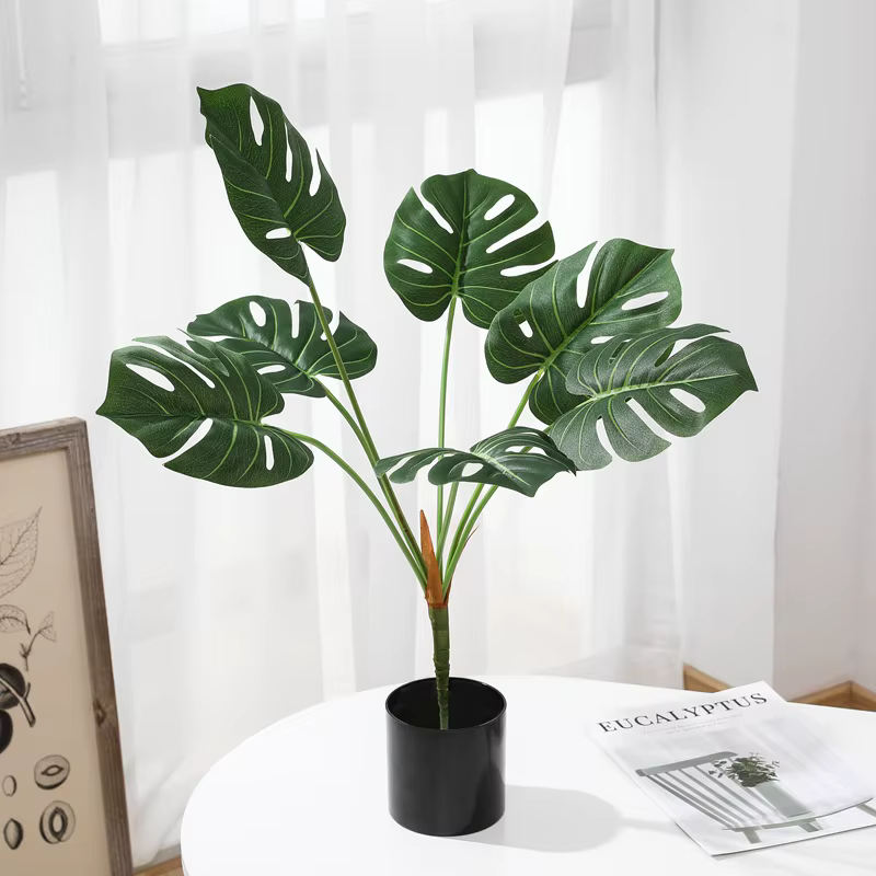 Plantes artificielles d'arbre Monstera vert en plastique