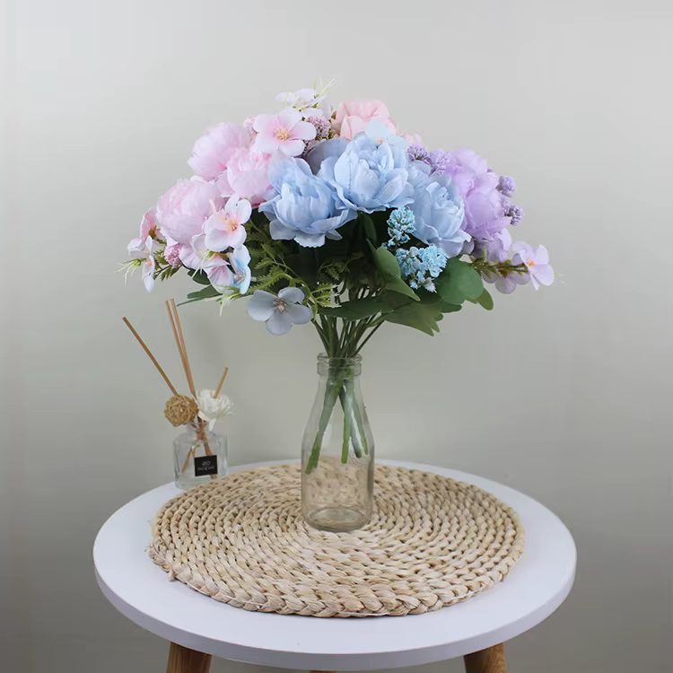 Petit Bouquet de pivoines artificielles en soie