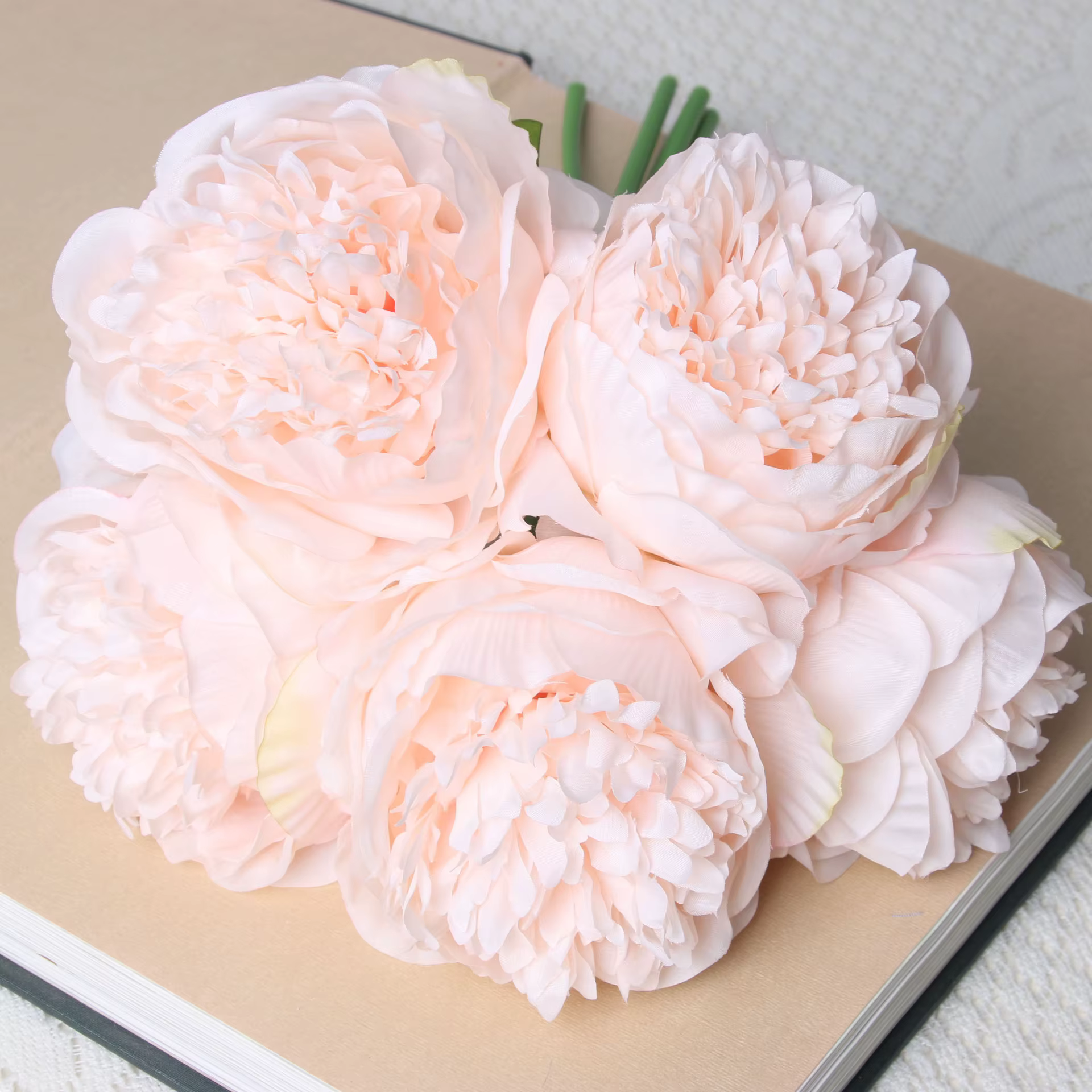5 gros têtes 11 cm de diamètre Rose pivoine fleurs artificielles Bouquet fausse fleur pour la maison mariée décoration