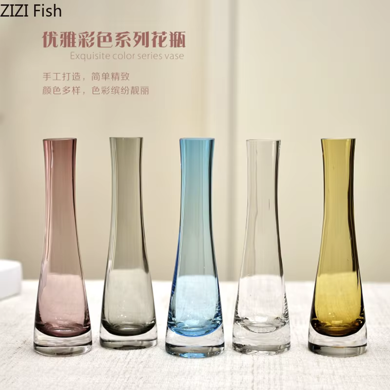 Vases hydroponiques obliques créatifs en verre transparent