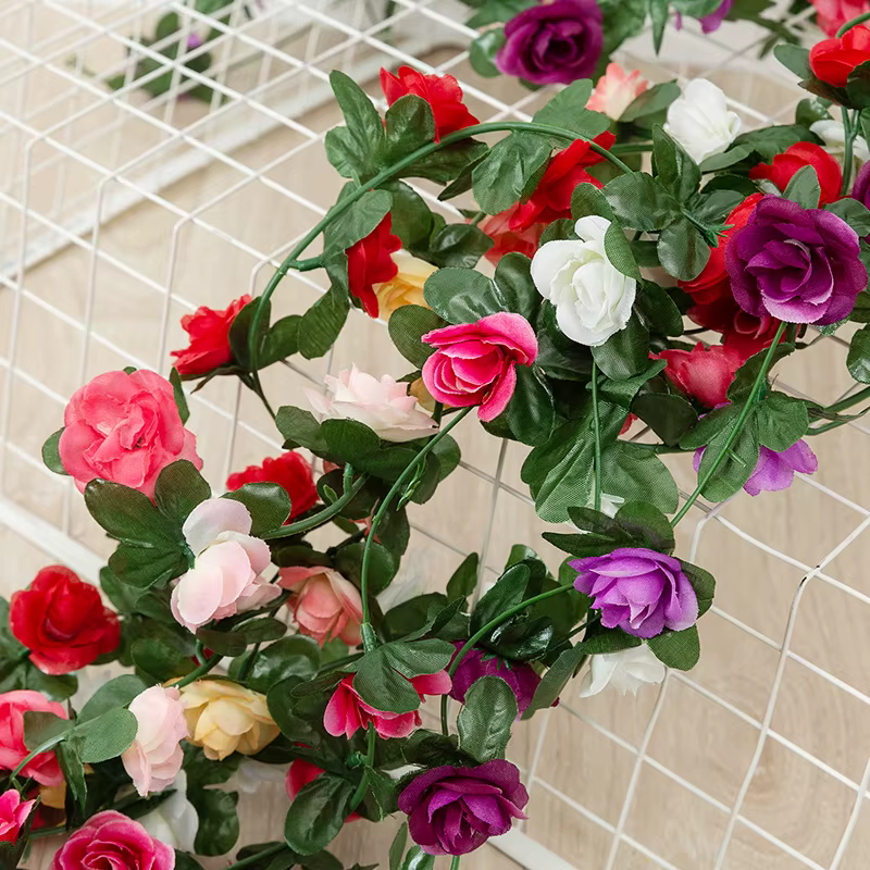 250CM Rose Fleurs Artificielles Guirlande pour Saison De Mariage Maison Chambre Décoration Printemps Automne Jardin Arche BRICOLAGE cadeau Faux Plante Vigne