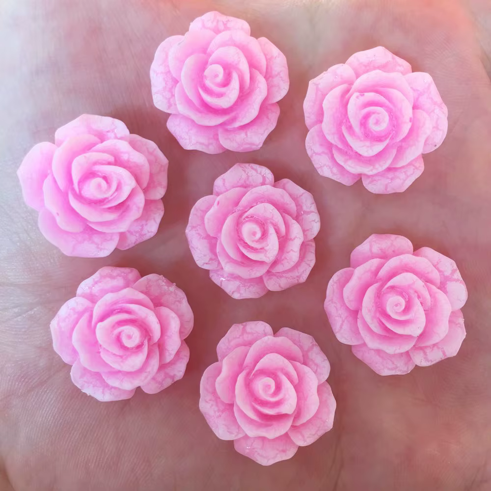 Nouvelle résine Kawaii 20mm fissure fleur dos plat Cabochon pierre 30 pièces Scrapbook bricolage décor maison Figurine artisanat