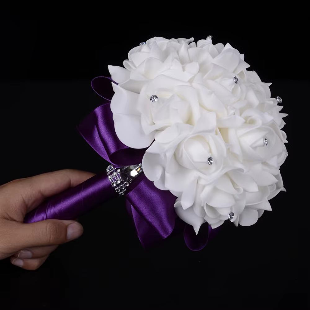 Bouquet de Fleurs Artificielles pour Patients et Demoiselles d'Honneur, Accessoires de Mariage, 12 Couleurs