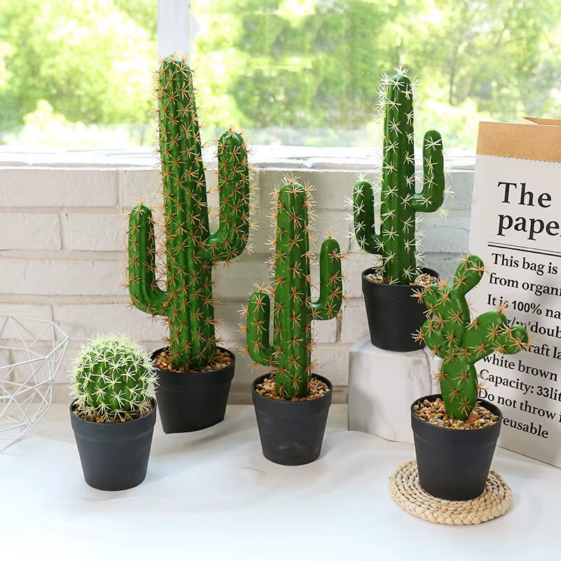 30/43cm plantes tropicales grand arbre de Cactus artificiel intérieur fausse plante succulente branche en plastique boule d'épine du désert pour la décoration intérieure
