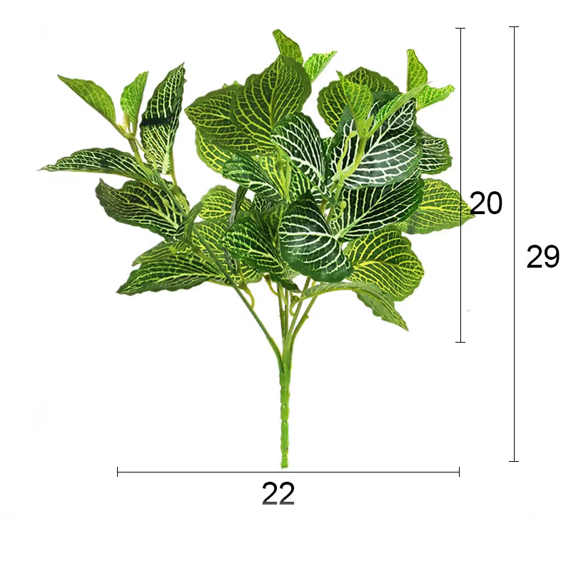 5 fourchettes 29cm fausses plantes feuilles d'arbre artificiel Tropical petite végétation plante décorative mur pour la décoration de bonsaï de la maison