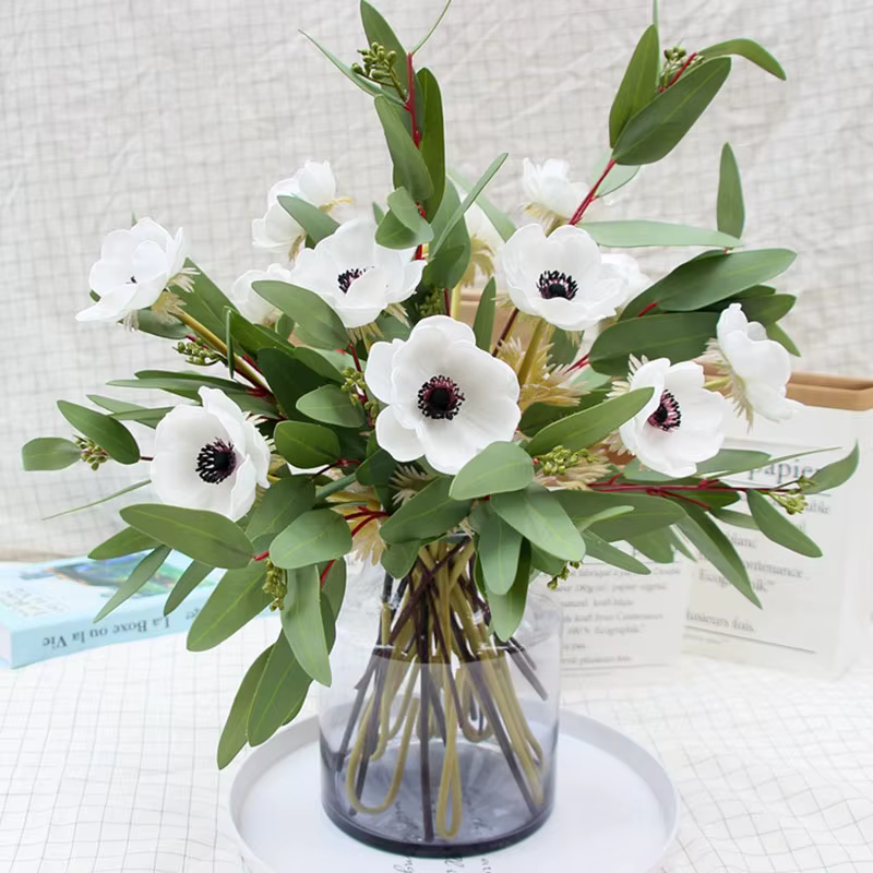 Anémone Rose PU Real Touch pour la décoration de mariage