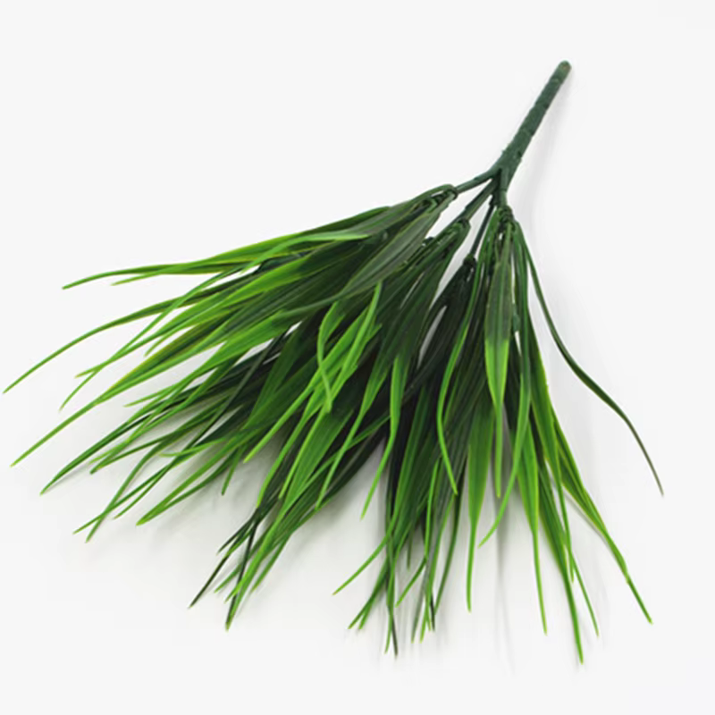 Plante d'herbe artificielle en plastique à 7 branches