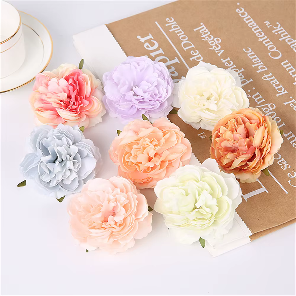 Pivoines en Fleurs Artificielles pour Décoration de Gâteau d'Anniversaire
