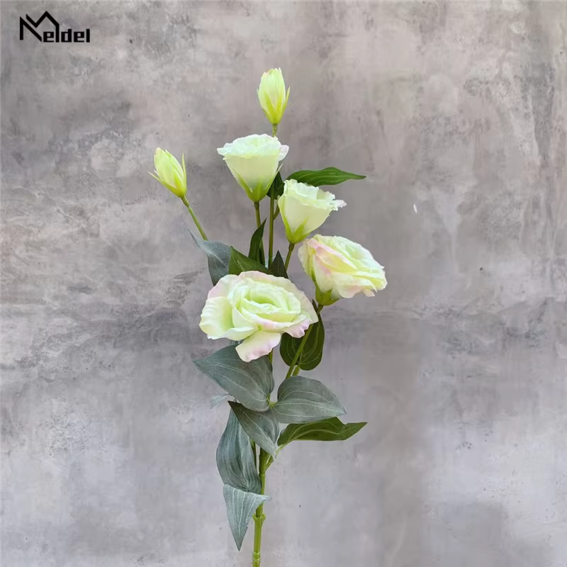 Bouquet DIY Meldel de fleurs artificielles en soie Lisianthus pour la décoration de la maison