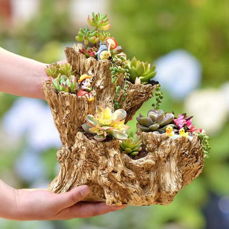 Pot de fleurs en résine pour plantes succulentes