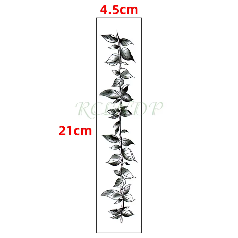 Autocollant de Tatouage Temporaire Étanche pour Homme et Femme, Faux hypothécaire oo, Fleur, Feuilles de Vigne, Plante, Personnalité, Flash, Taille, Bras, Pied