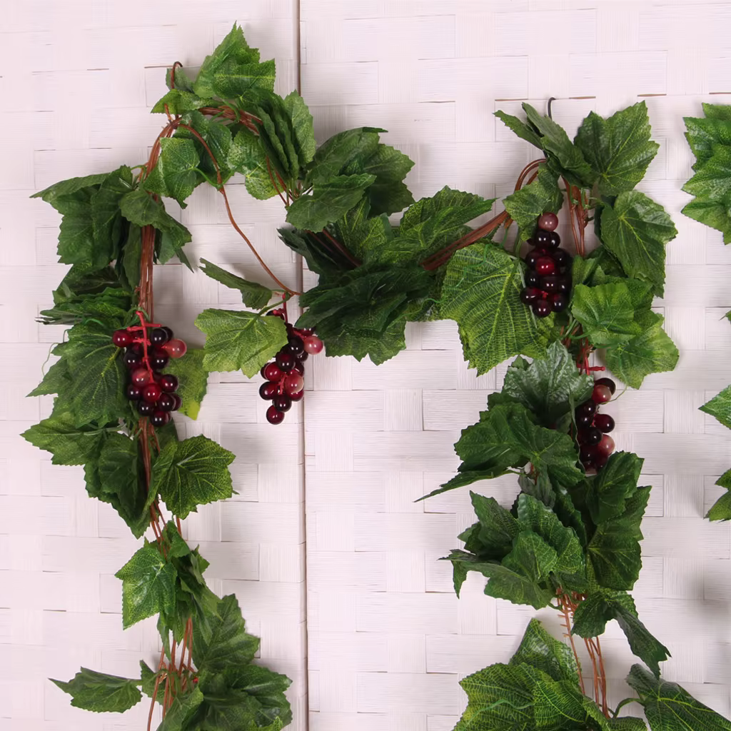 Plante Artificielle de Vignes de Raisin avec Porte Murale